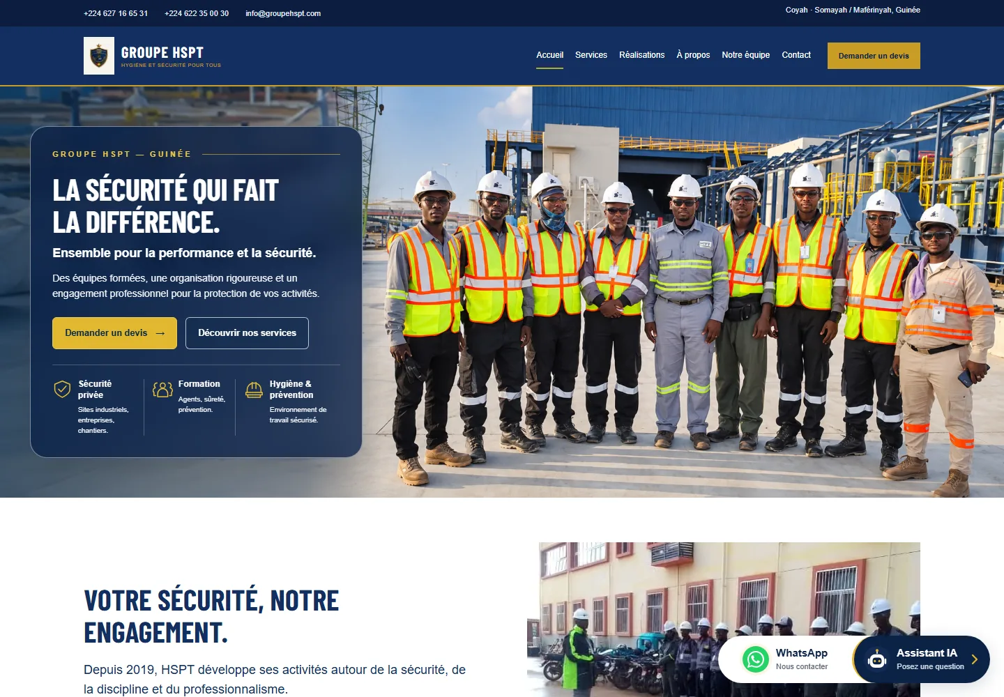 Groupe HSPT public website on desktop