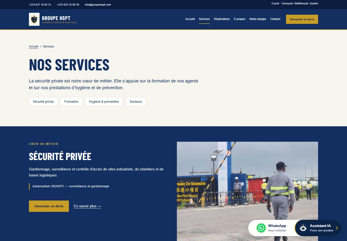 Groupe HSPT services page